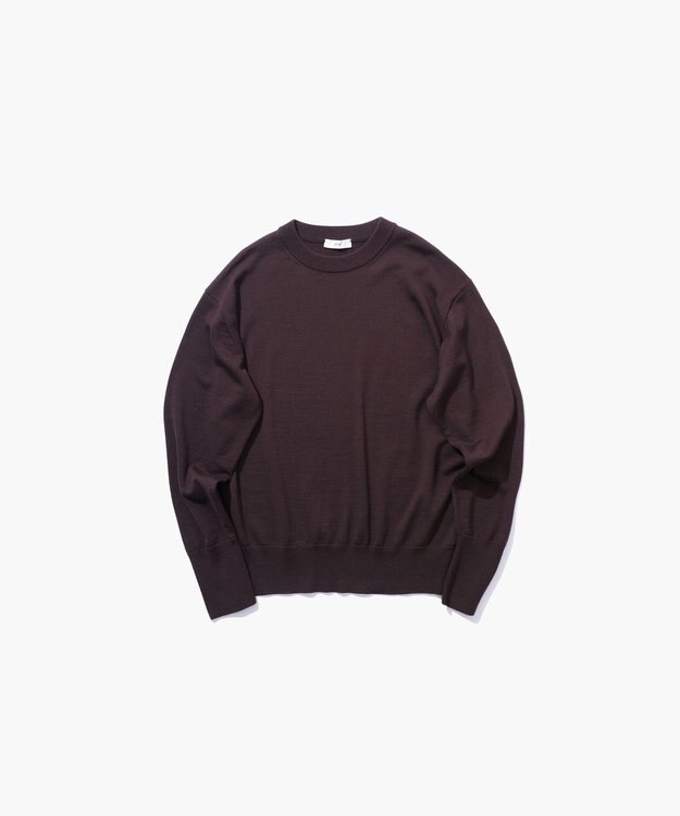 ATON WOOSTED WOOL | クルーネックセーター BURGUNDY