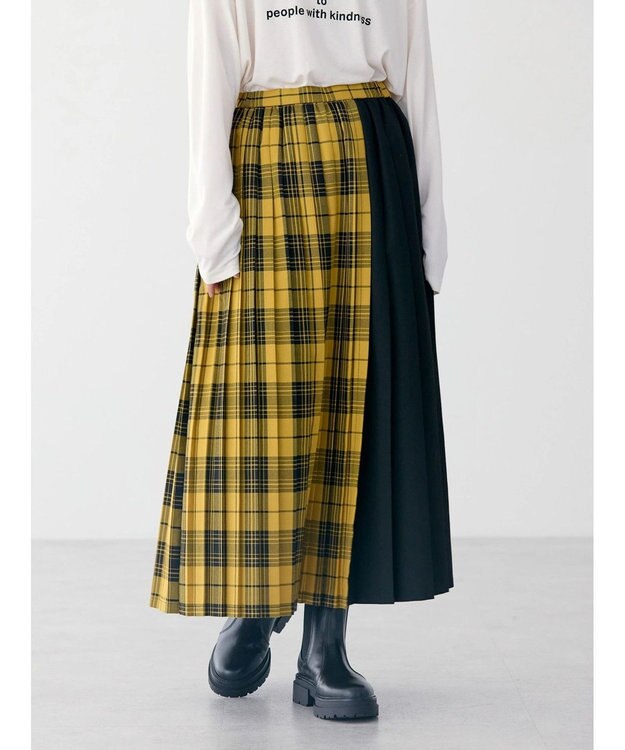 AMERICAN HOLIC アソートチェックプリーツスカート Yellow