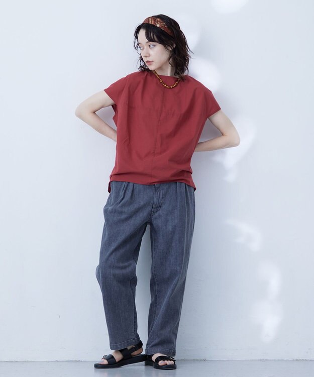 J.PRESS YORK STREET 【WOMEN】ドルマンブラウス レッド系