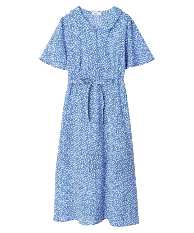 earth music&ecology ちょっとレトロなワンピース Blue