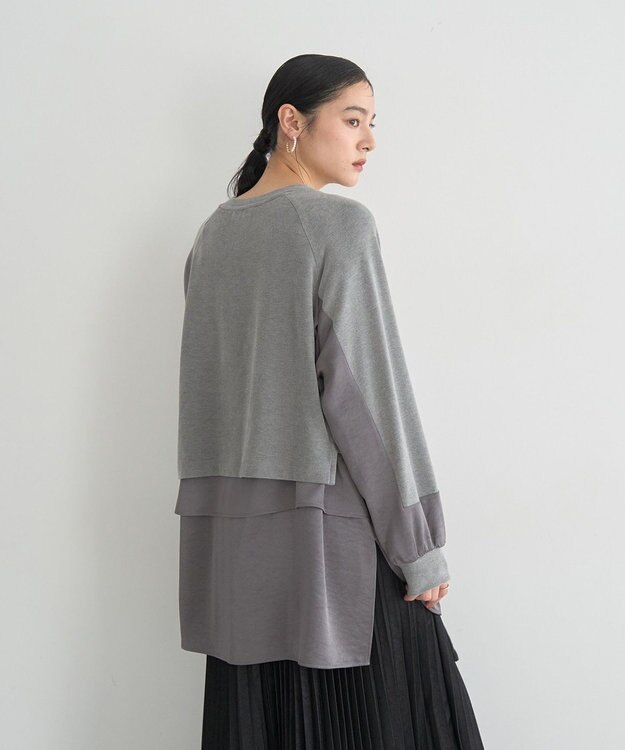 YECCA VECCA 素材MIXレイヤード起毛プルオーバー Gray