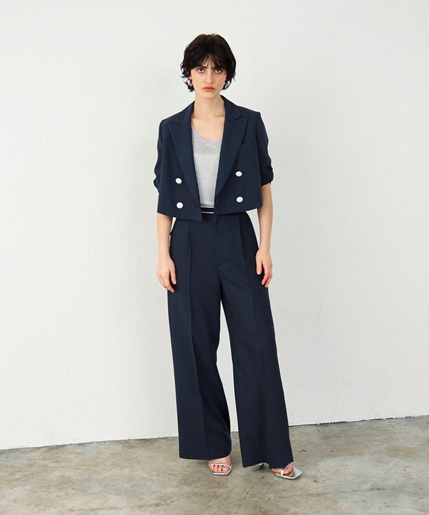 GRACE CONTINENTAL ショートテーラージャケット ネイビー