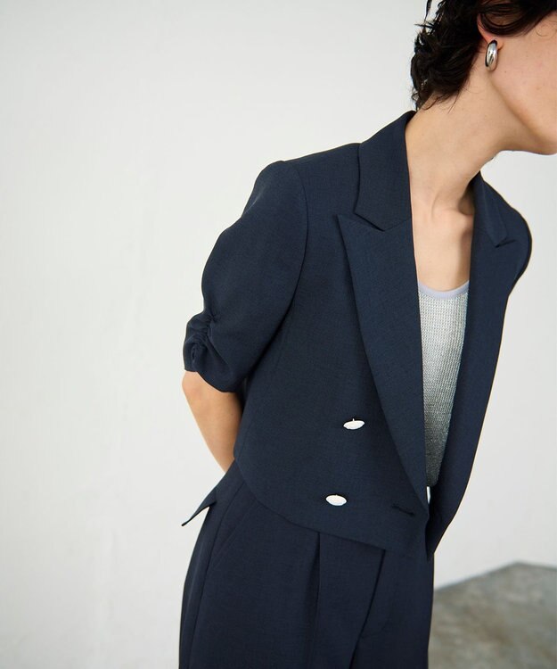 GRACE CONTINENTAL ショートテーラージャケット ネイビー