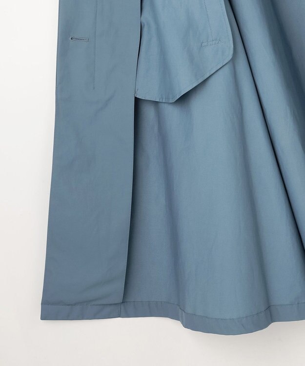 自由区 【春の必需品・オンオフ使える】コットンナイロンバルカラー コート ブルー