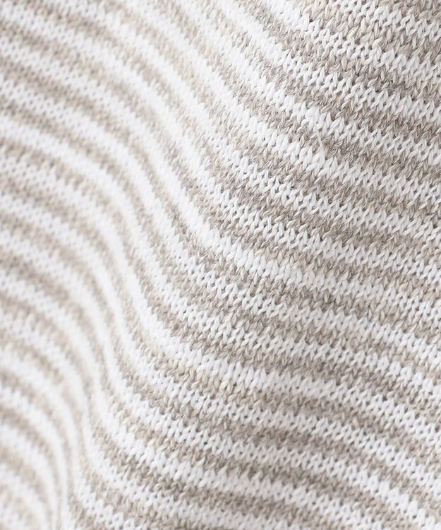 JOSEPH ABBOUD 【軽い/洗える】スラブギマボーダーニットカーディガン ライトグレー系1