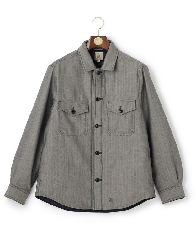 J.PRESS MEN ヘリンボンCPOジャケット ネイビー系9