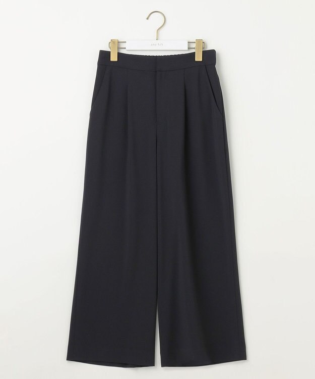 ANY SIS 【セットアップ可】セレモニーダブルクロス ワイドパンツ ネイビー