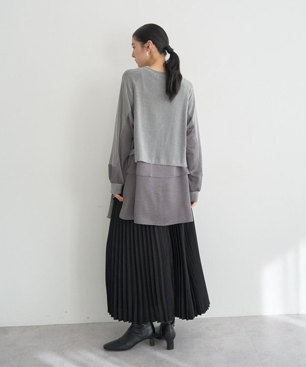 YECCA VECCA 素材MIXレイヤード起毛プルオーバー Gray