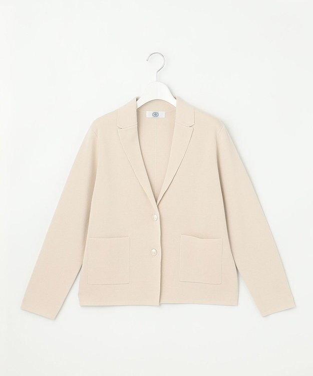 J.PRESS LADIES S Cotton Acetate ニット ジャケット ライトベージュ系