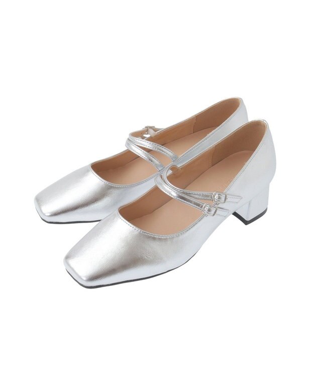 AMERICAN HOLIC ダブルストラップメリージェーン Silver