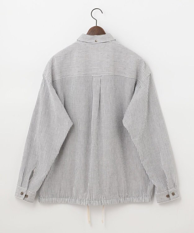 JOSEPH ABBOUD MOUNTAIN 【SPACE／UNISEX】オーガニックコットンリネンドライサッカー シャツ ネイビー系1