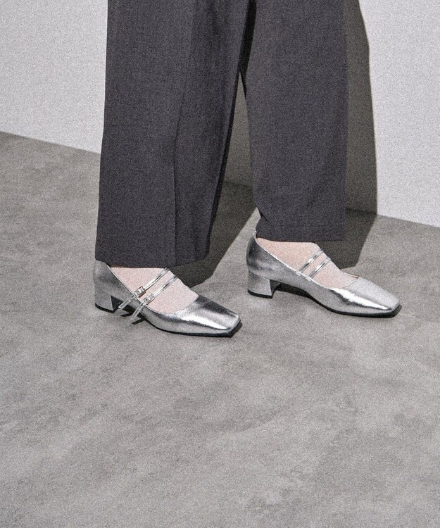 AMERICAN HOLIC ダブルストラップメリージェーン Silver