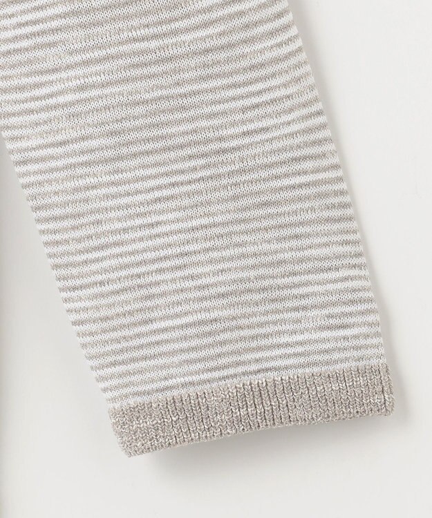 JOSEPH ABBOUD 【軽い/洗える】スラブギマボーダーニットカーディガン ライトグレー系1