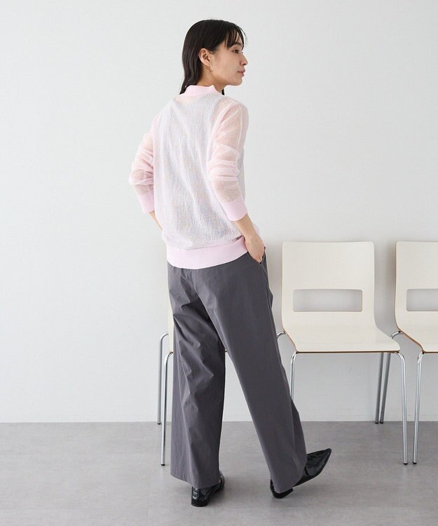 CRAFT STANDARD BOUTIQUE シアージョーゼットニットカーディガン Light Pink