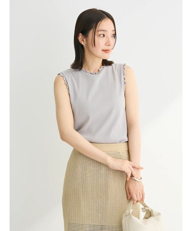 Green Parks ・Ｐｅｔｉｔ　Ｆｌｅｕｒ　メローｓｔリブタンクトップ Light Gray