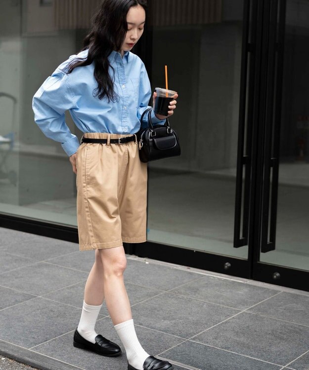 WEGO 【ユニセックス着用ITEM/ウエストゴム】リラックスイージーショーツ ベージュ