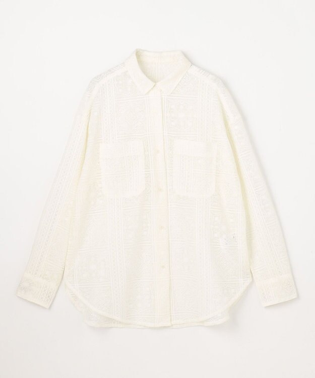 ANY L レースオーバーシャツ エクリュ