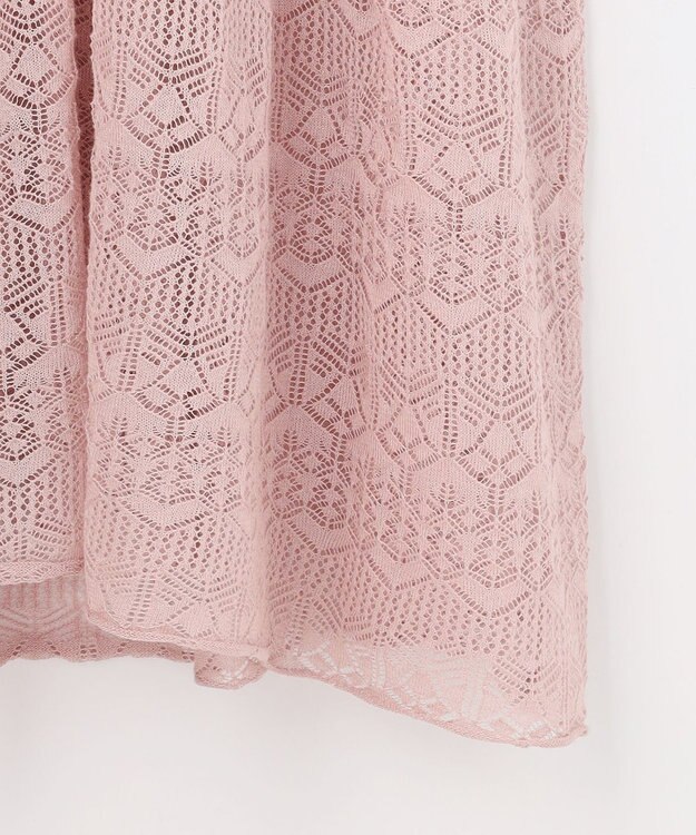 自由区 【カトリエムブーケ】Un pull en dentelle シアーニットワンピース ライトピンク