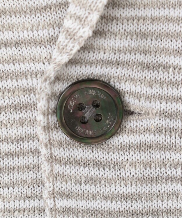 JOSEPH ABBOUD 【軽い/洗える】スラブギマボーダーニットカーディガン ライトグレー系1