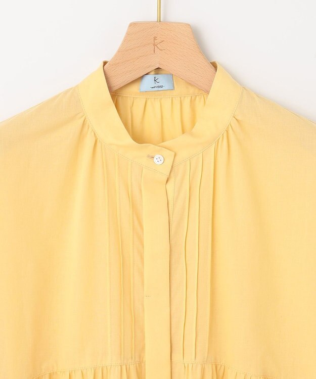 組曲 【洗える】ナチュラルローンギャザーフレア ブラウス ライトオレンジ系