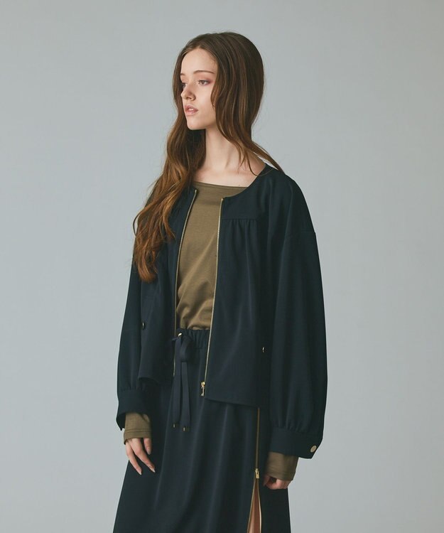 GRACE CONTINENTAL トリアセジャージジャケット ブラック