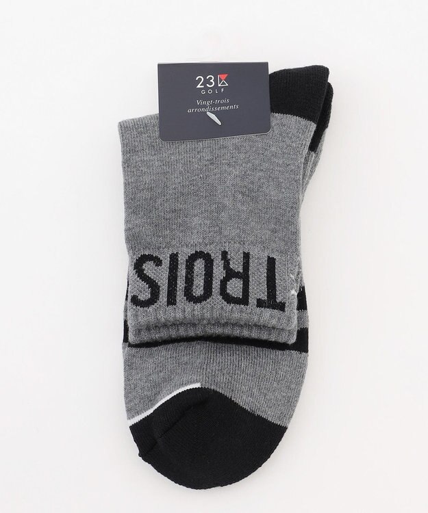 23区GOLF 【MEN】ロゴラインハーフソックス　１５ｃｍ ライトグレー系