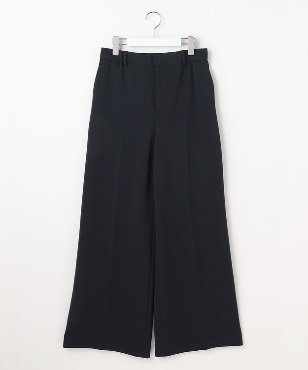 自由区 L 【19号サイズまで展開・カタログ掲載】トリアセダブルクロスワイドストレート パンツ ネイビー