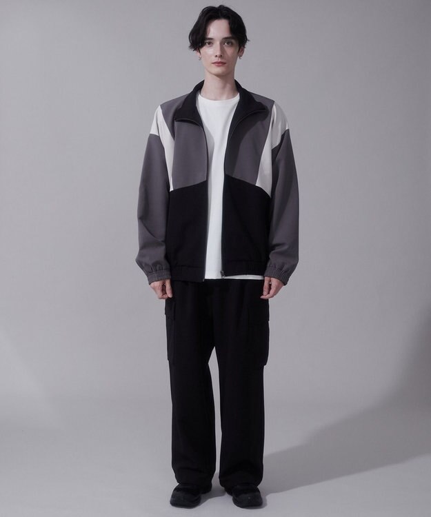 WEGO トロミスタンドブルゾン ブラック中濃色