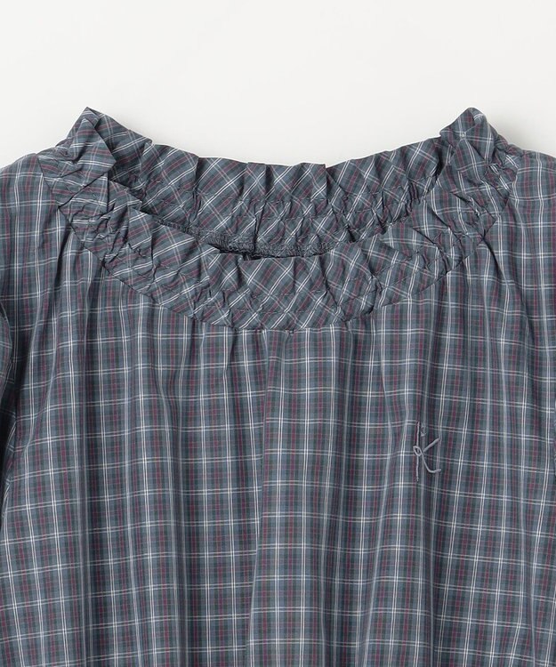 組曲 KIDS 【150-160㎝】チェック ワンピース ブルーグレー系3