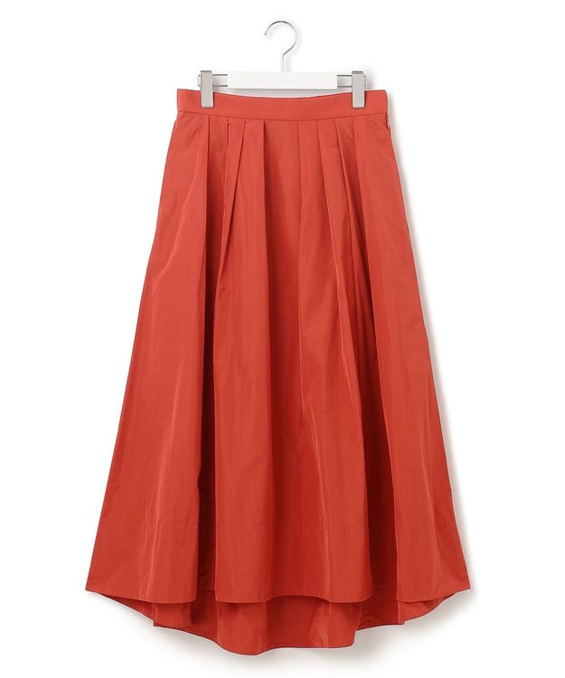 23区 L 【洗える】ライトメモリーウェザー フレアスカート レッド系