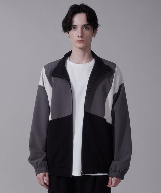 WEGO トロミスタンドブルゾン ブラック中濃色