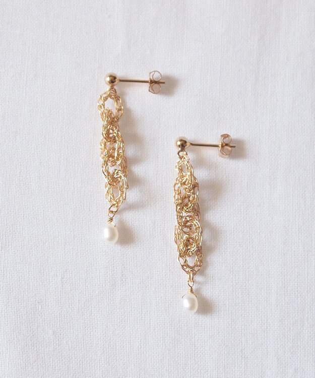 CASUMINO micro chain ピアス pearl