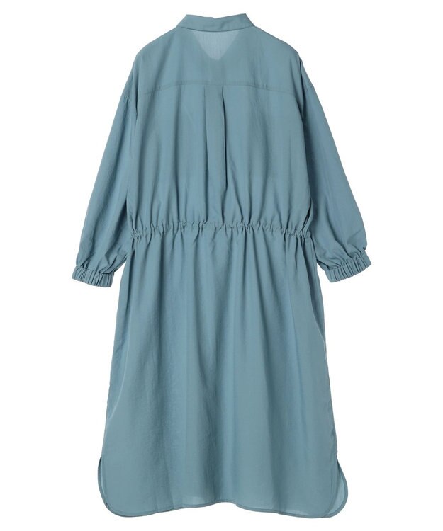 Green Parks ミディ丈ドロストシャツワンピース Blue