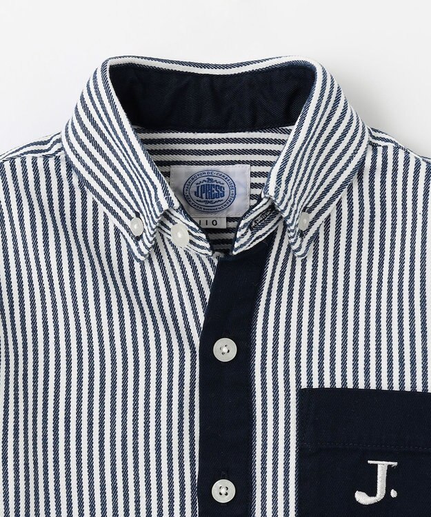 J.PRESS KIDS 【110-130cm】ストライプ＆チェック シャツ ネイビー系ストライプ