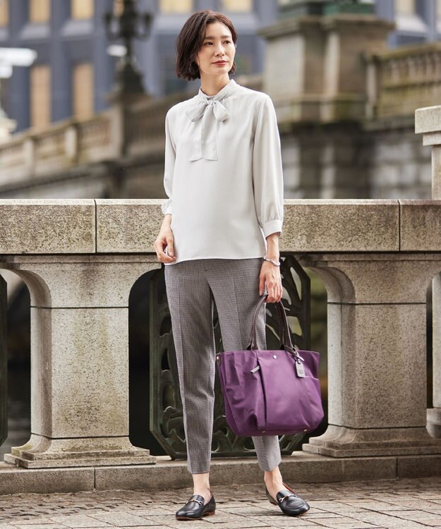 J.PRESS LADIES 【WEB限定カラーあり・A4サイズ収納可】 ナイロン トート バッグ パープル系