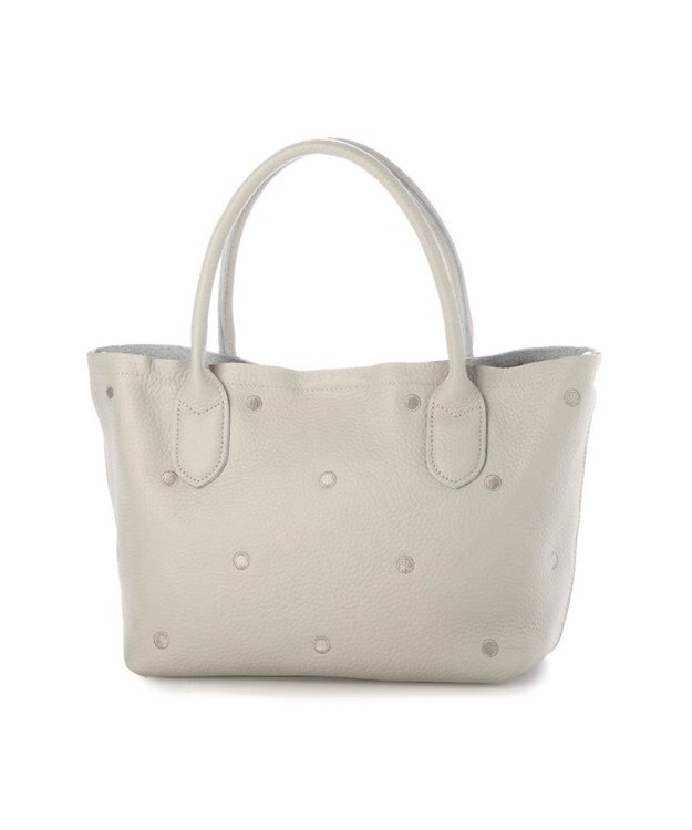 UNBILLION ペルケ perche / 牛革ドット刺繍2wayトートS ライトグレー