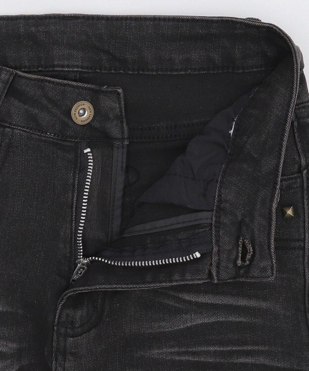 WEGO ブラストスタッズフレアデニム ブラック