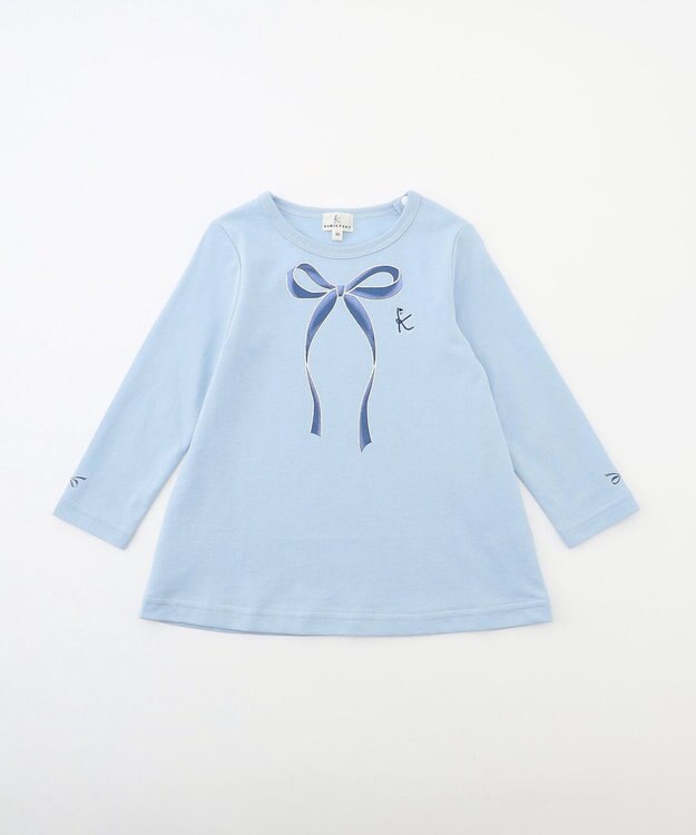組曲 KIDS 【80-100cm】リボンアート Tシャツ サックスブルー系