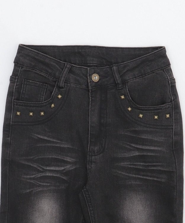 WEGO ブラストスタッズフレアデニム ブラック