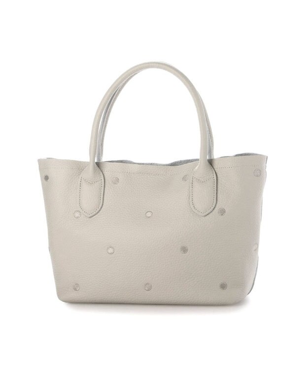UNBILLION ペルケ perche / 牛革ドット刺繍2wayトートS ライトグレー
