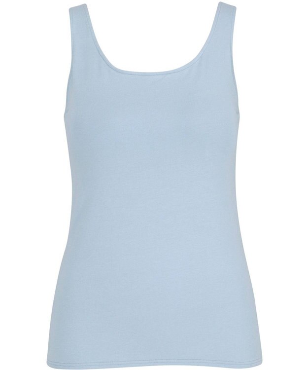 Wing カップ付きタンクトップ 綿混(身生地部) ラク きれいなバストシルエット 【シンクロブラトップ 綿混タイプ】 ブラトップ ET1132 ウイング／ワコール ブルー