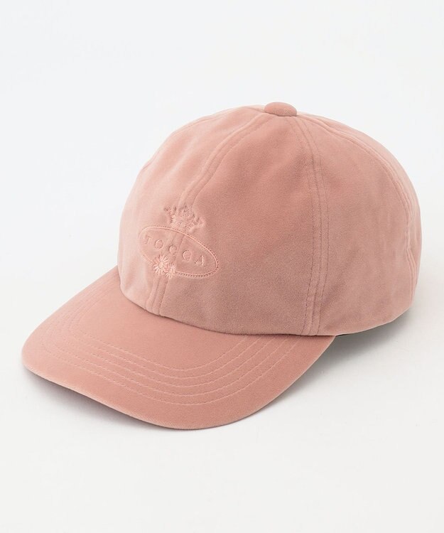 TOCCA 【防臭・吸水速乾・UVカット・サイズ調整可・リボン取り外し可】VELVET LOGOCAP キャップ ピンク系