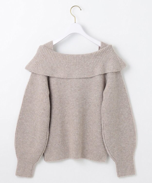 ANY SIS 【洗える】オフショル ニット ライトモカ