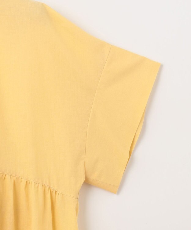 組曲 【洗える】ナチュラルローンギャザーフレア ブラウス ライトオレンジ系