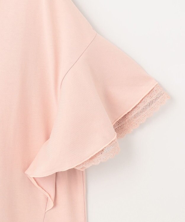 組曲 S 【汗ジミ防止・撥水】GIZAプレーティング天竺袖フリル カットソー ピンク系