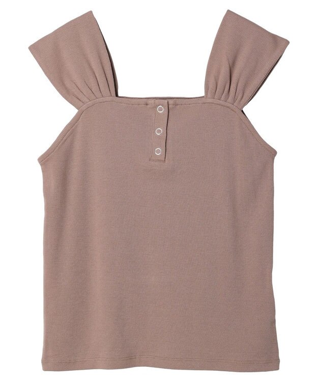 earth music&ecology リブフレンチタンクトップ Mocha