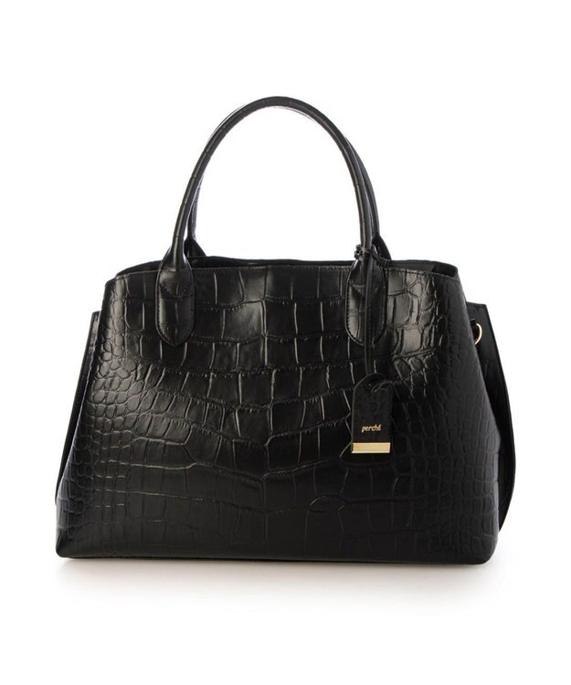 UNBILLION ペルケ perche / WEB直営限定・牛革ユーティリティA4・2wayトートバッグ クロコブラック