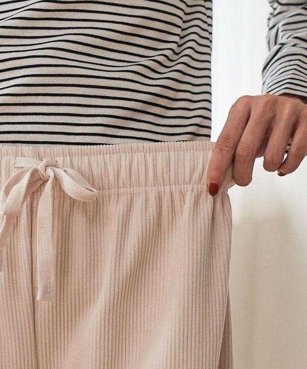 WEGO 裏起毛ワイドイージーパンツ ホワイトアイボリー