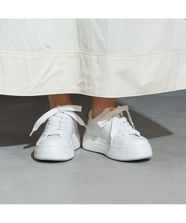 MODE ET JACOMO <MODE ET JACOMO>厚底レースアップスニーカー ホワイト