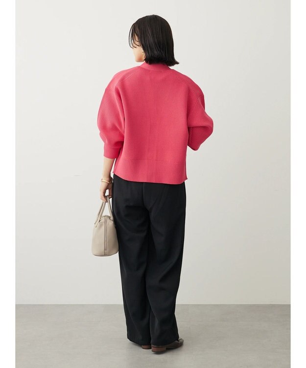 Green Parks スポンディシュ畦編みショート丈カーディガン Pink